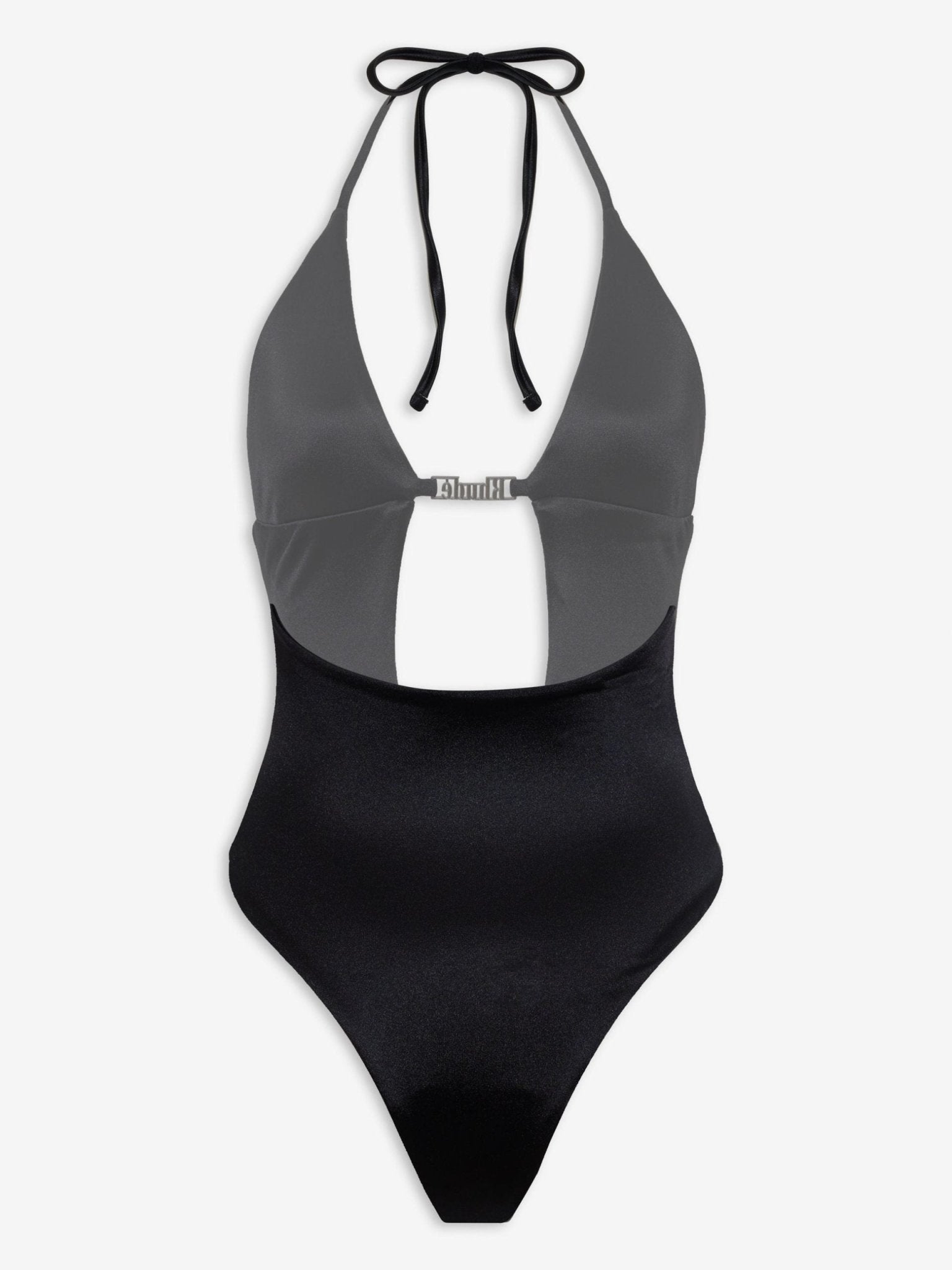 Black Polyester One - Piece Swimsuit - TIZZIL