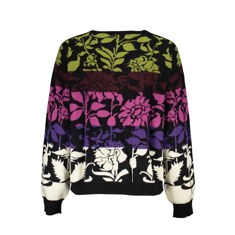 Black Polyester Sweater - TIZZIL