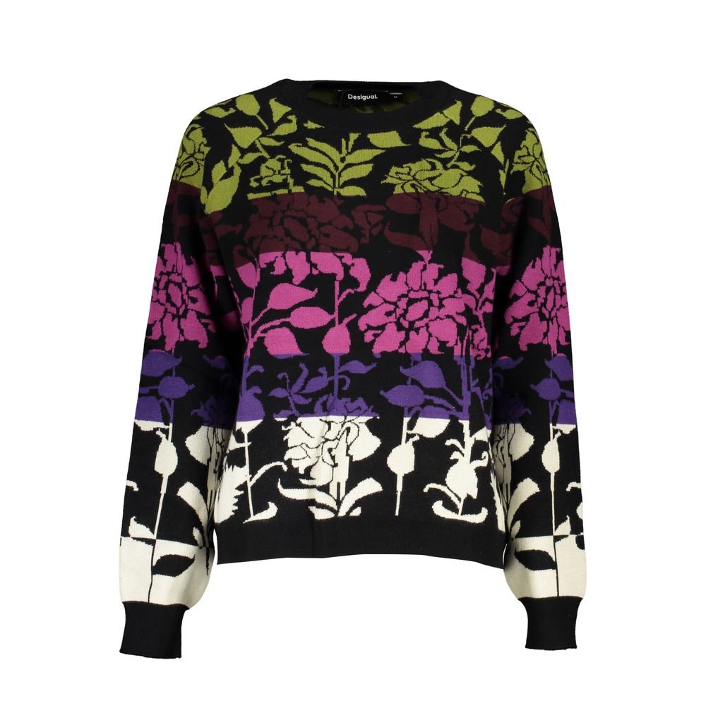 Black Polyester Sweater - TIZZIL