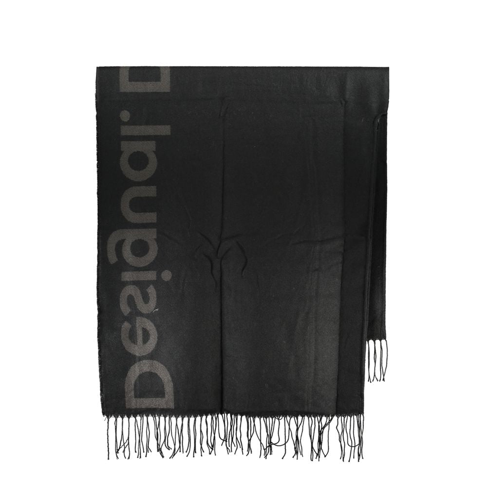 Black Polyester Women Poncho - TIZZIL