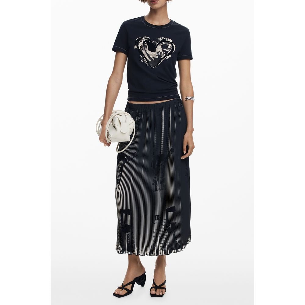 Black Polyester Women Skirt - TIZZIL