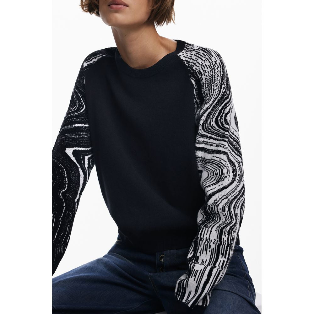 Black Polyester Women Sweater - TIZZIL
