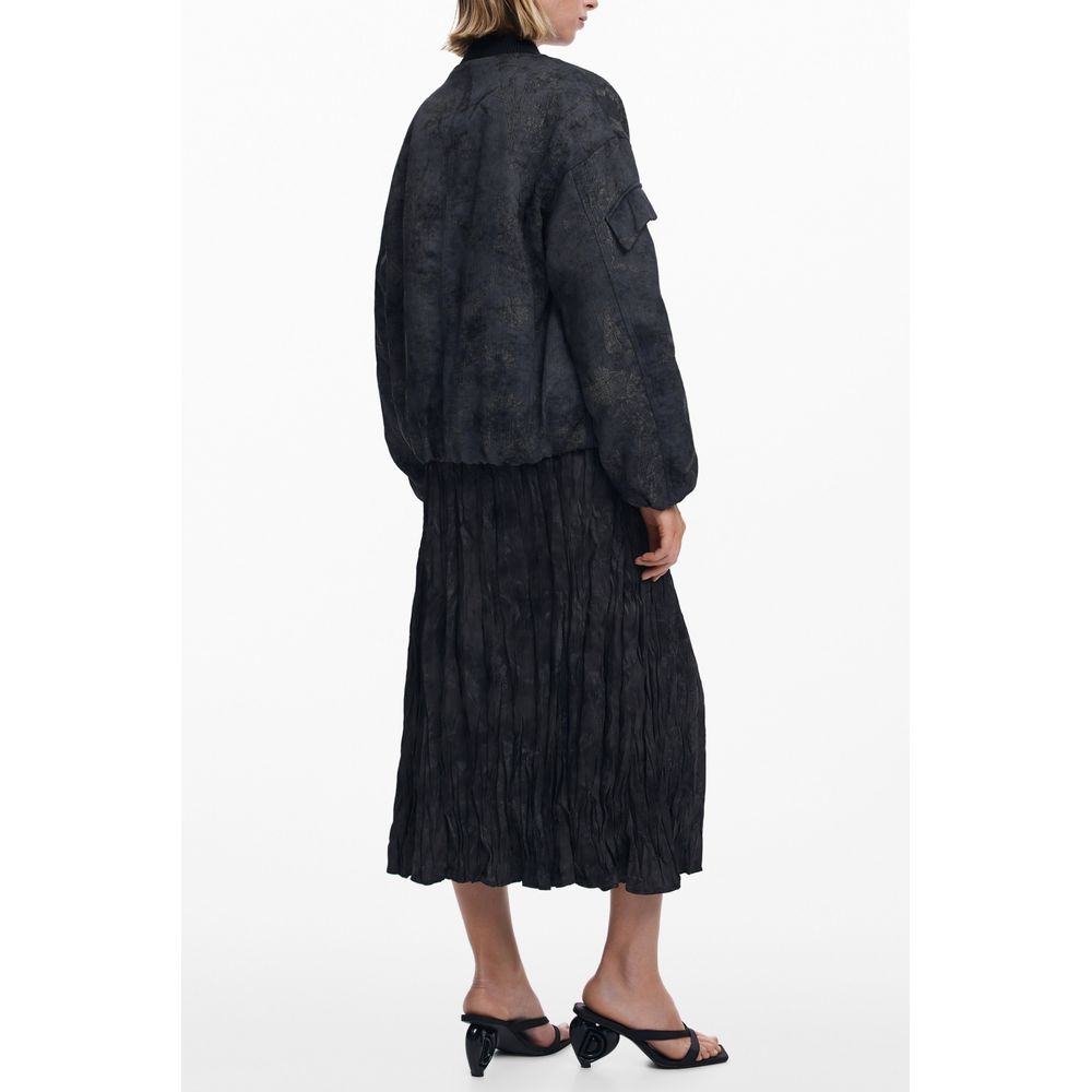 Black Polyester Women's Jacket - TIZZIL