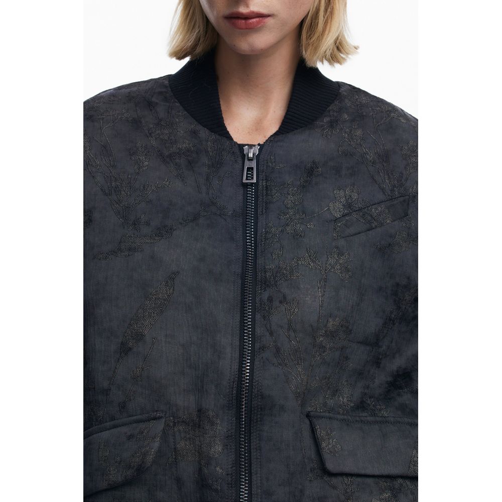 Black Polyester Women's Jacket - TIZZIL
