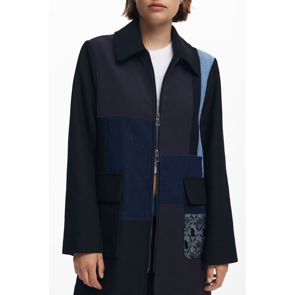 Black Polyester Women's Jacket - TIZZIL