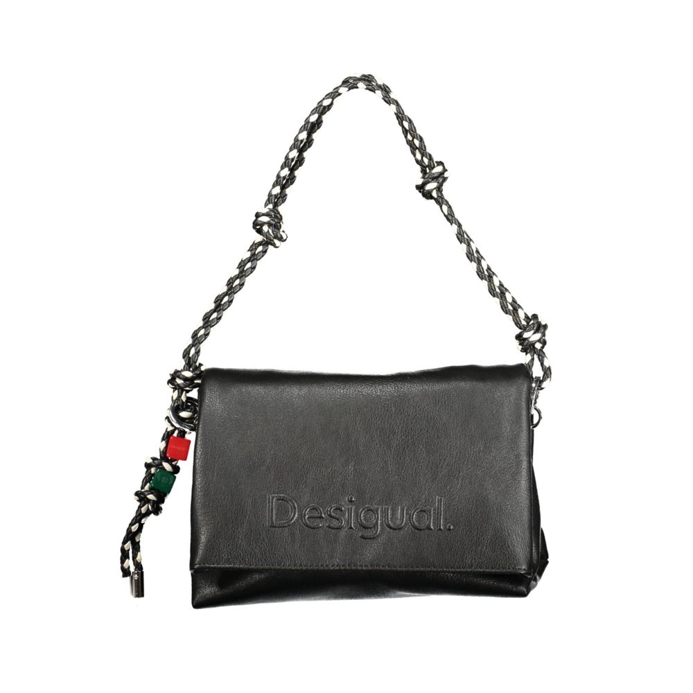 Black Polyurethane Women Handbag - TIZZIL
