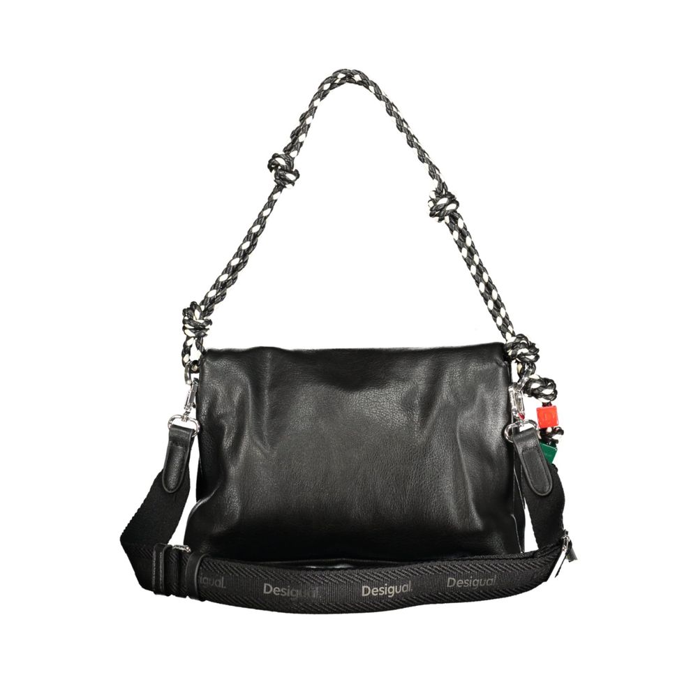 Black Polyurethane Women Handbag - TIZZIL