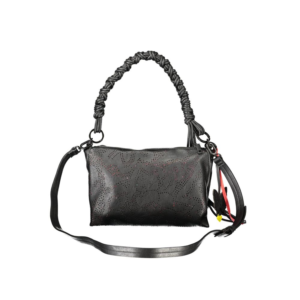 Black Polyurethane Women's Handbag - TIZZIL