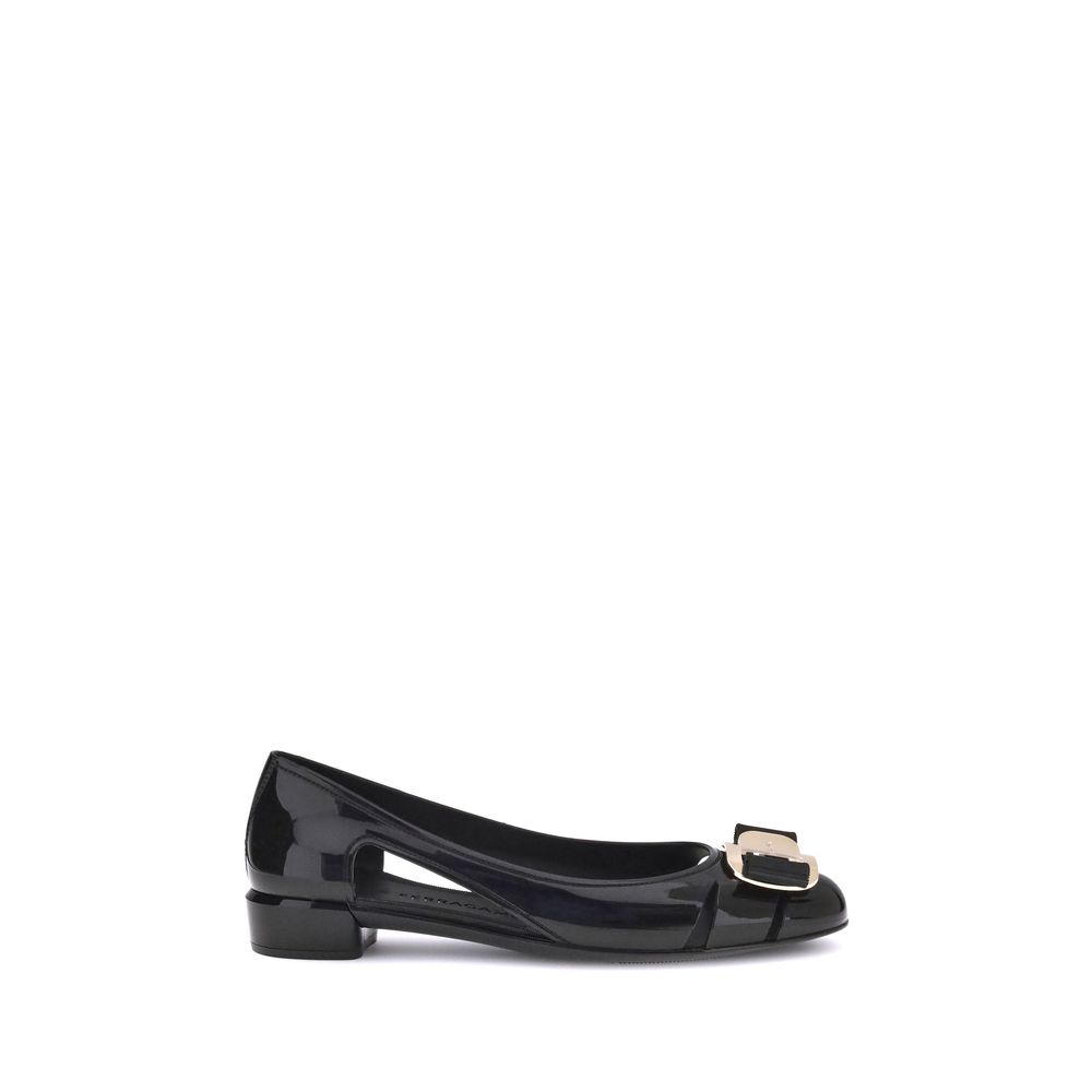 Black Pvc Ballet Flats - TIZZIL