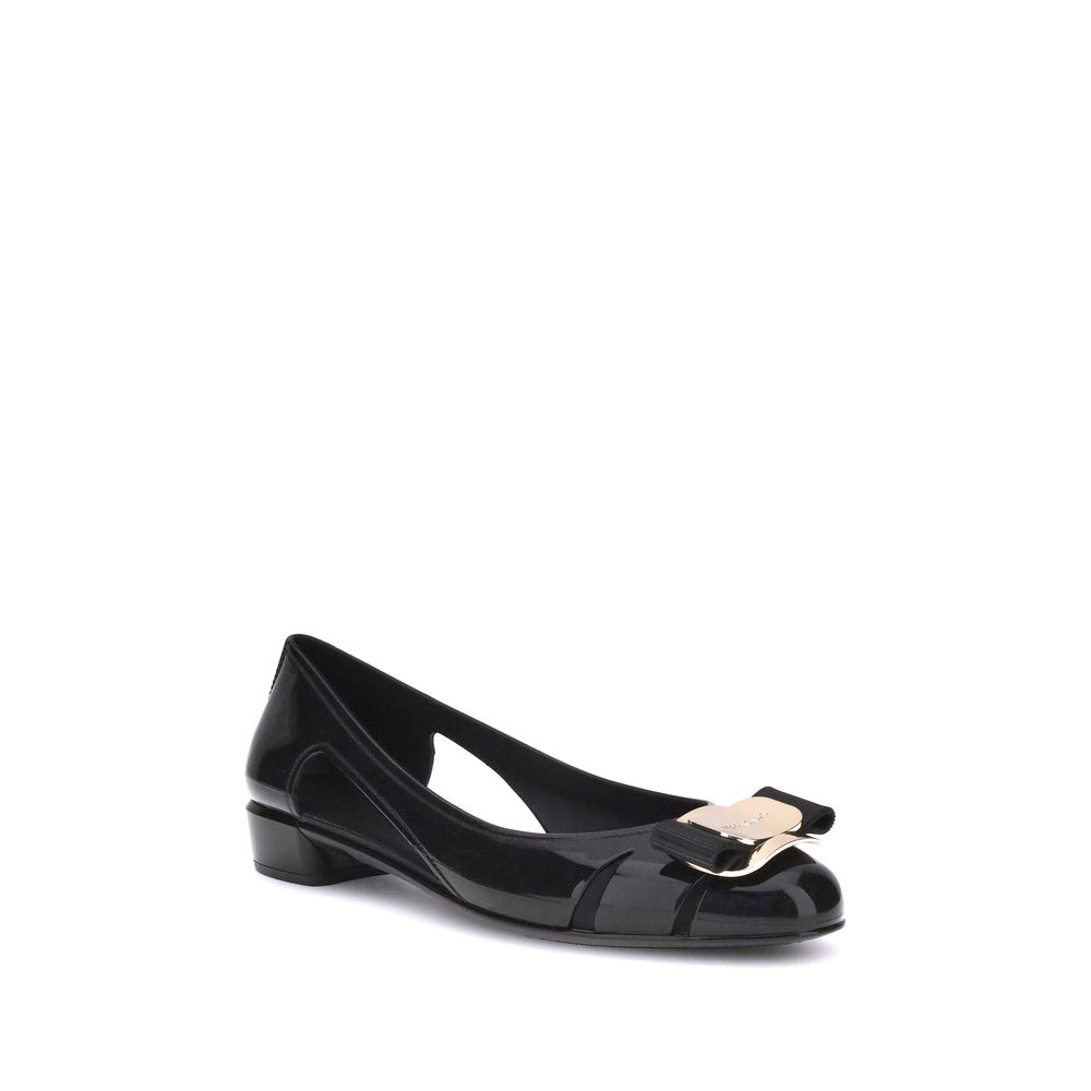 Black Pvc Ballet Flats - TIZZIL