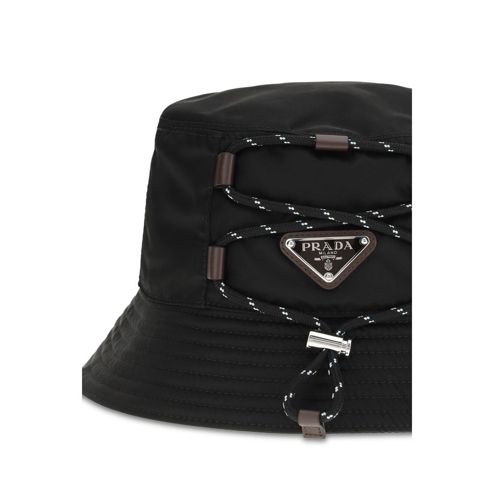 Black Recycled Polyamide Bucket Hat - TIZZIL