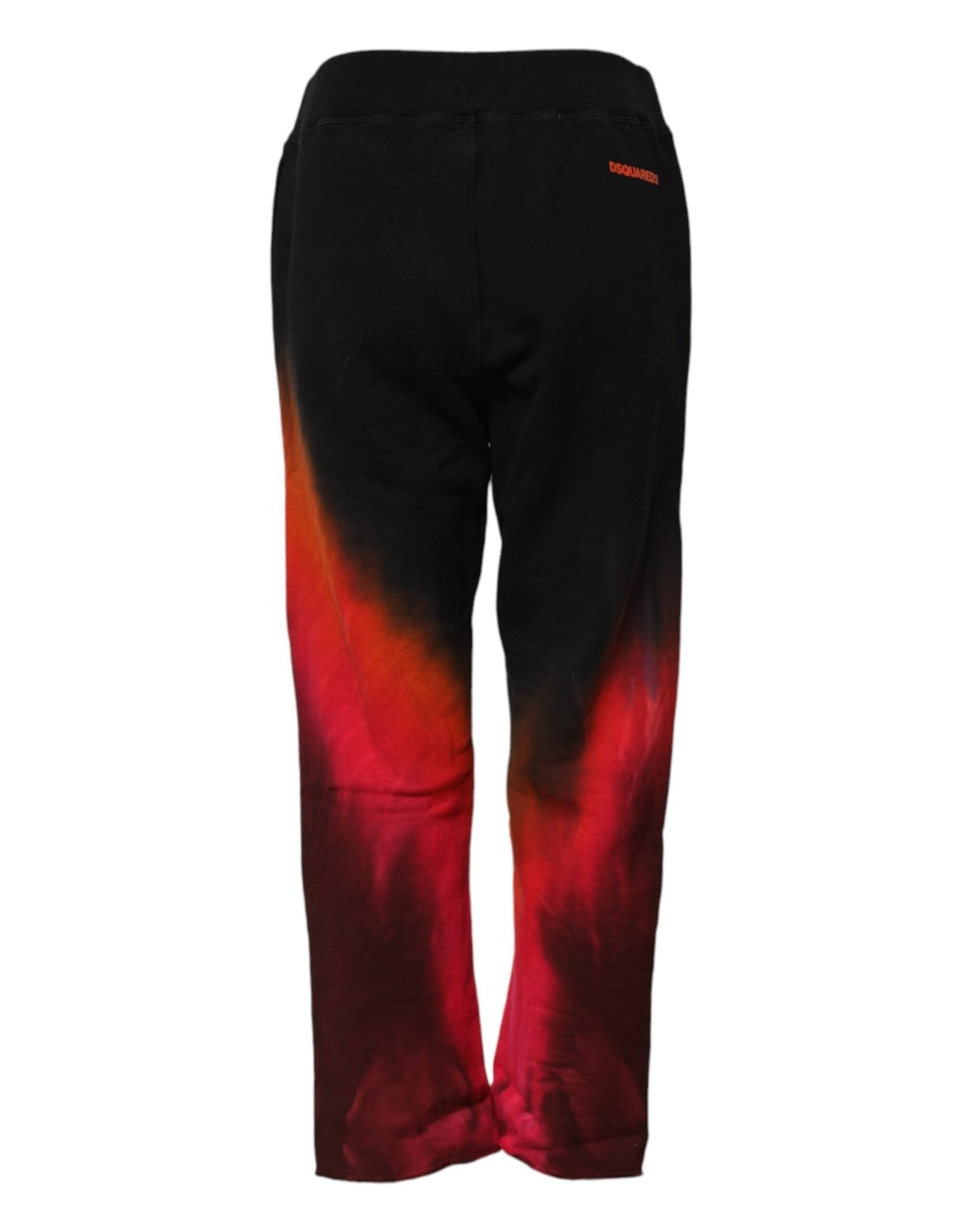 Black Red Cotton Straight Fit Jogger Pants - TIZZIL