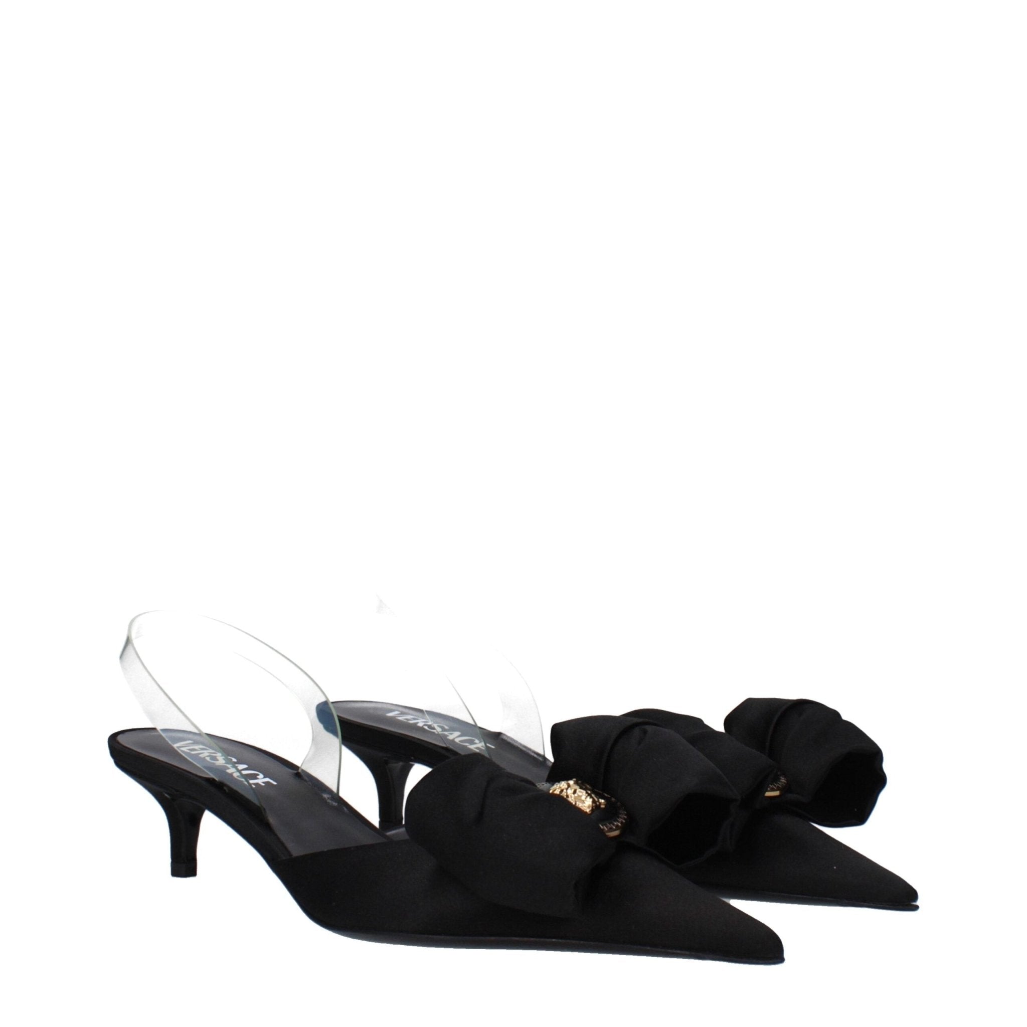 Black Satin Flat Sandals - TIZZIL
