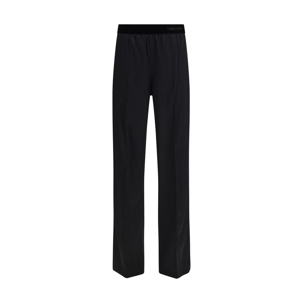 Black Silk Casual Pants - TIZZIL