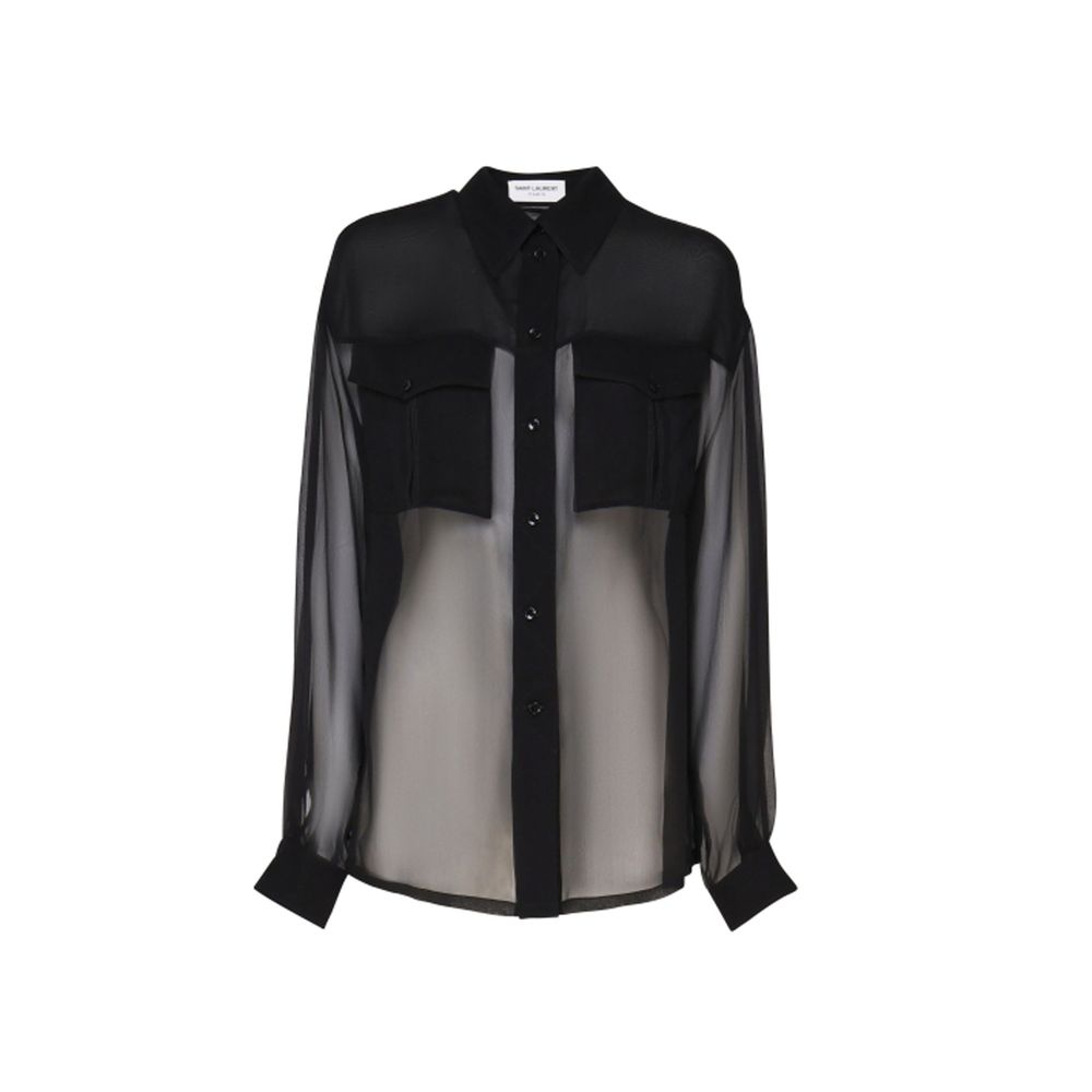 Black Silk Dress Shirt - TIZZIL