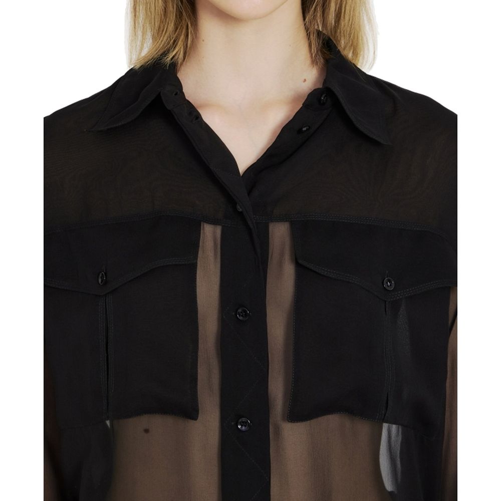 Black Silk Dress Shirt - TIZZIL