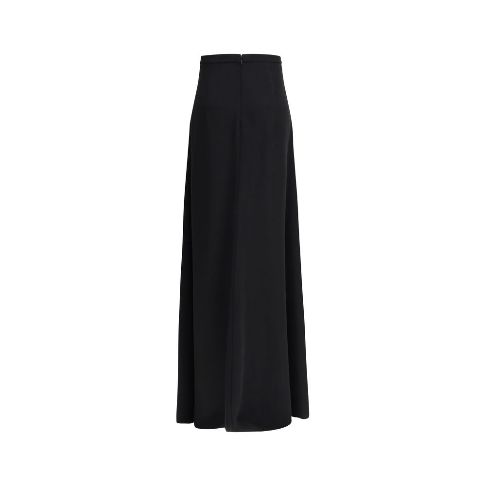 Black Silk Long Skirt - TIZZIL