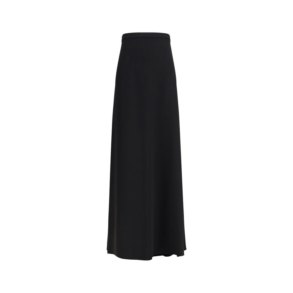 Black Silk Long Skirt - TIZZIL
