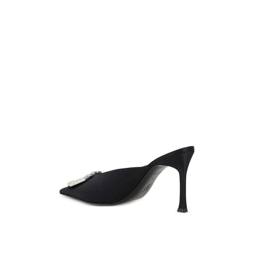 Black Silk Mules - TIZZIL
