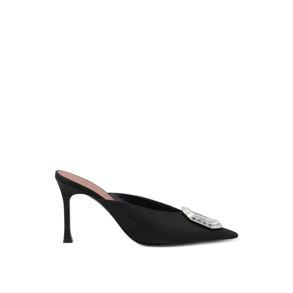 Black Silk Mules - TIZZIL