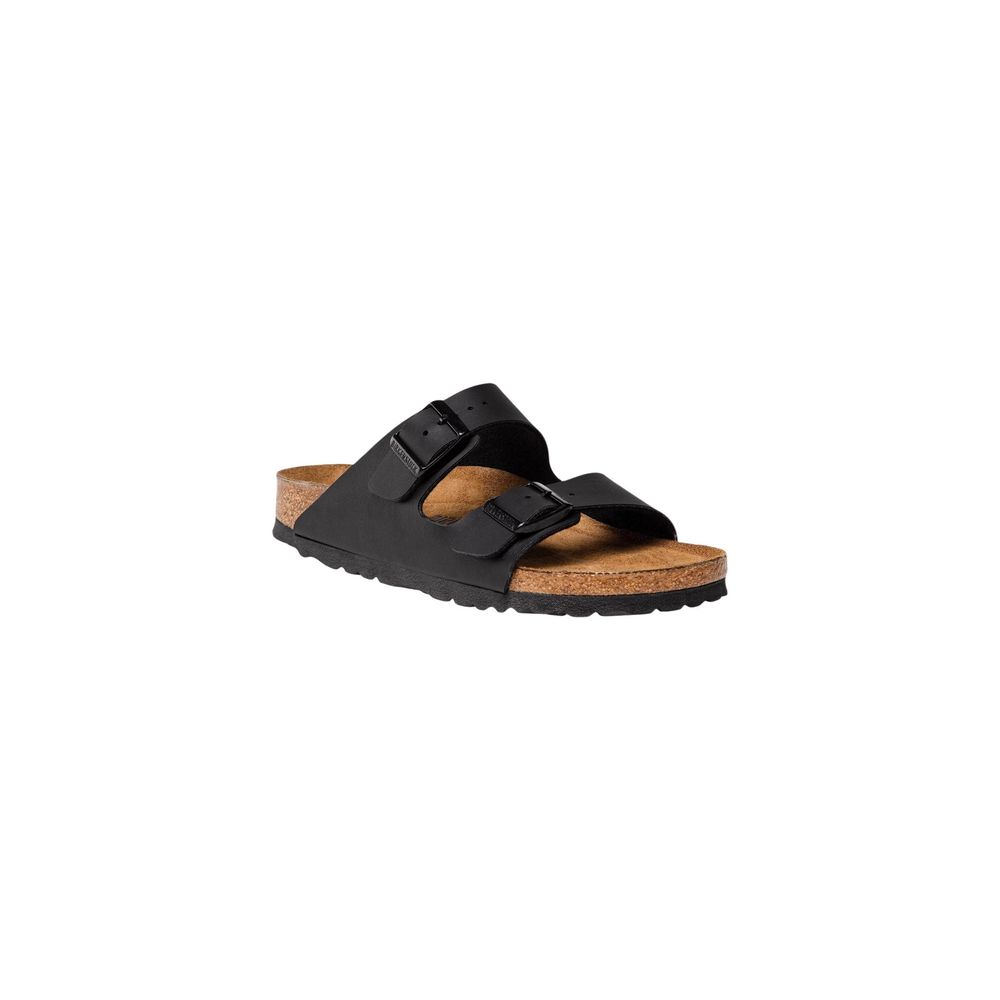 Black Synthetic Flat Sandals - TIZZIL