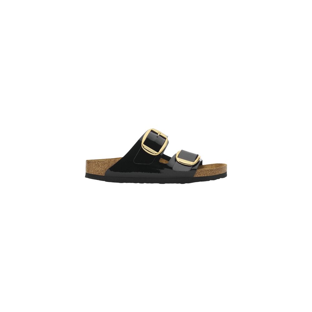 Black Synthetic Flat Sandals - TIZZIL