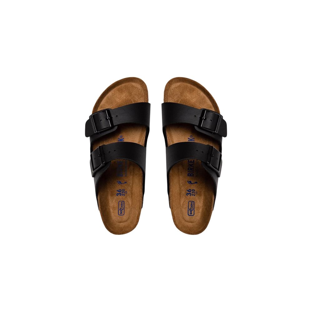 Black Synthetic Flat Sandals - TIZZIL