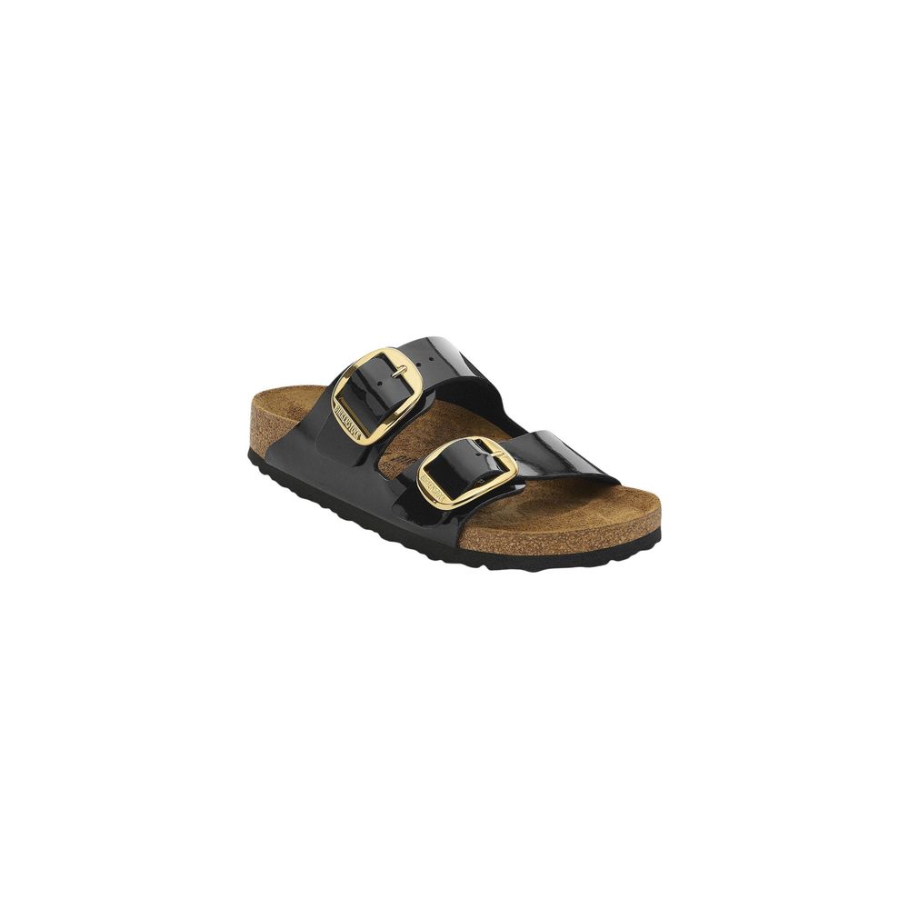 Black Synthetic Flat Sandals - TIZZIL