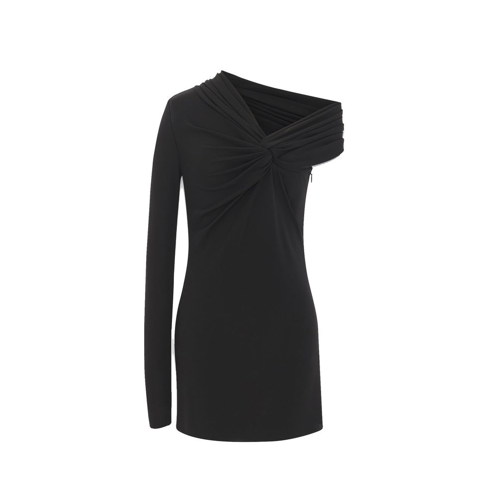 Black Viscose Casual Dress - TIZZIL