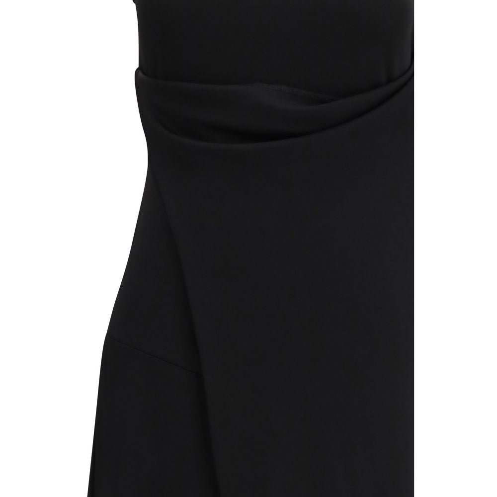 Black Viscose Casual Dress - TIZZIL