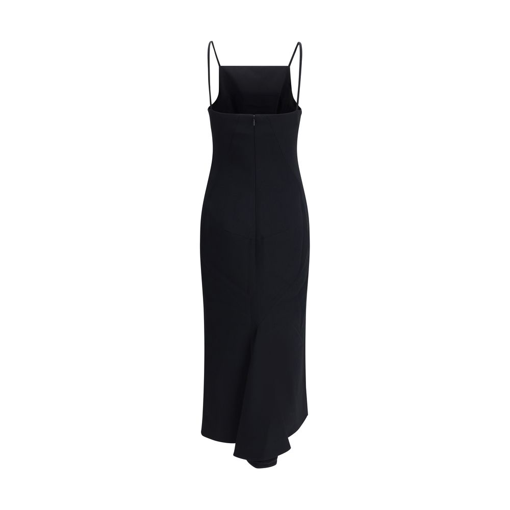 Black Viscose Casual Dress - TIZZIL