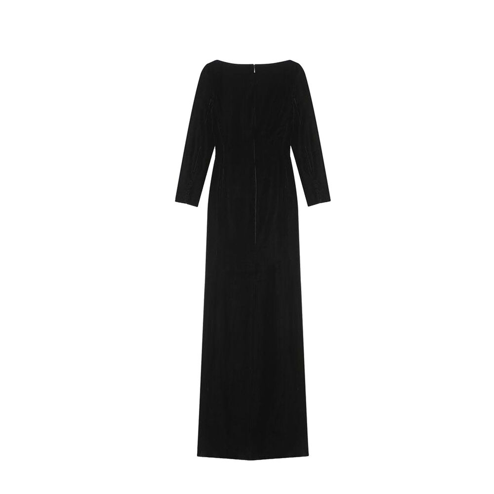 Black Viscose Casual Dress - TIZZIL
