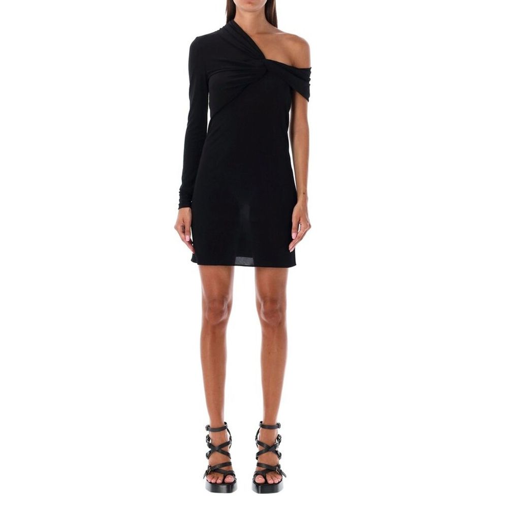 Black Viscose Casual Dress - TIZZIL