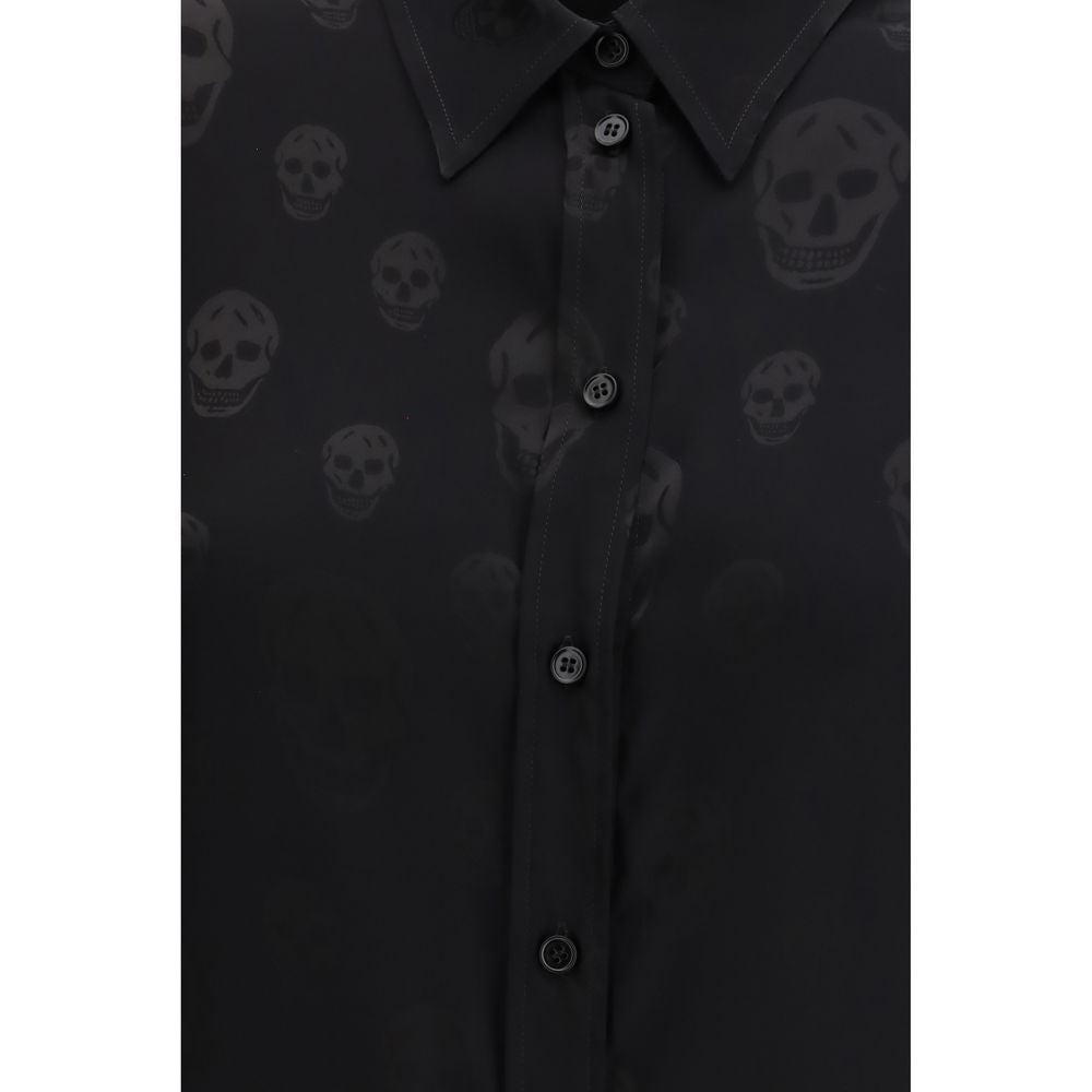Black Viscose Pattern Shirt - TIZZIL