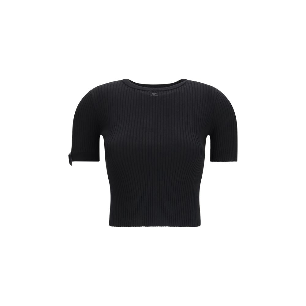 Black Viscose T-Shirt - TIZZIL