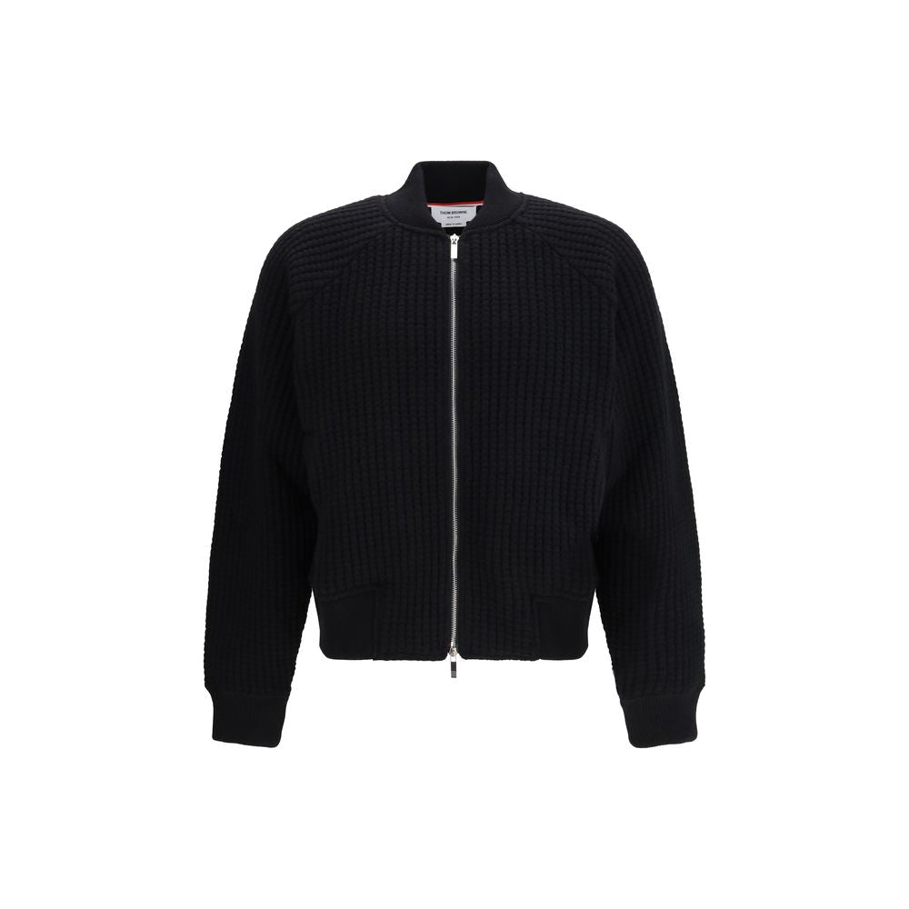 Black Wool Bomber - TIZZIL
