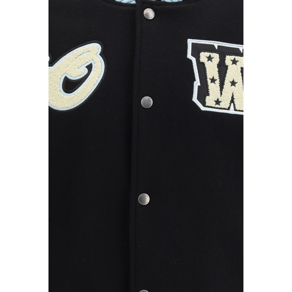 Black Wool Bomber - TIZZIL