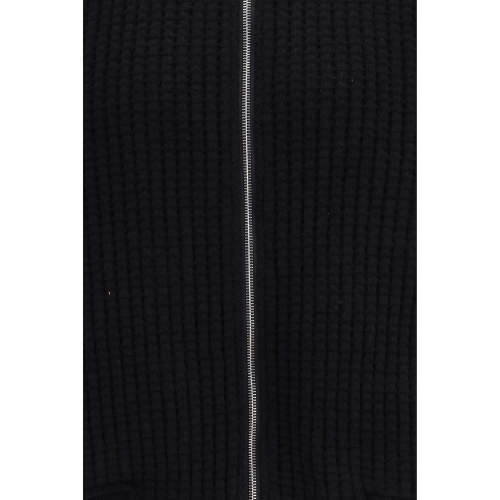 Black Wool Bomber - TIZZIL