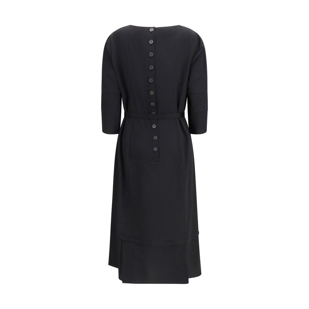 Black Wool Casual Dress - TIZZIL