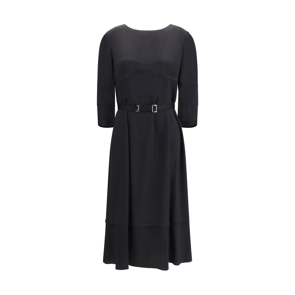 Black Wool Casual Dress - TIZZIL