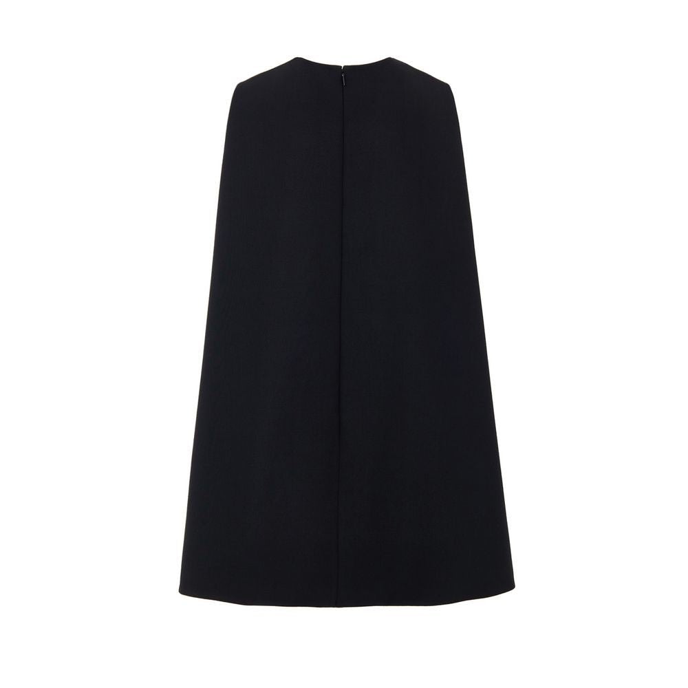 Black Wool Casual Dress - TIZZIL