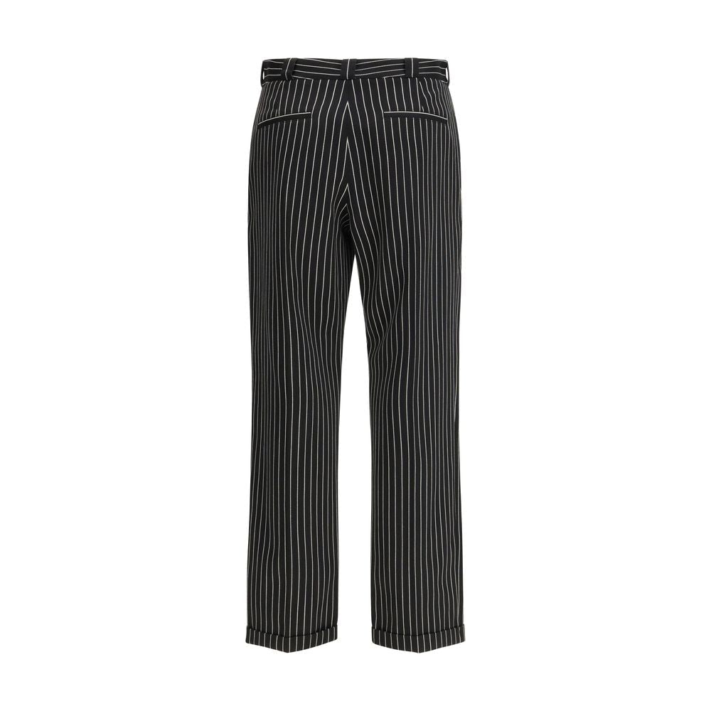 Black Wool Casual Pants - TIZZIL