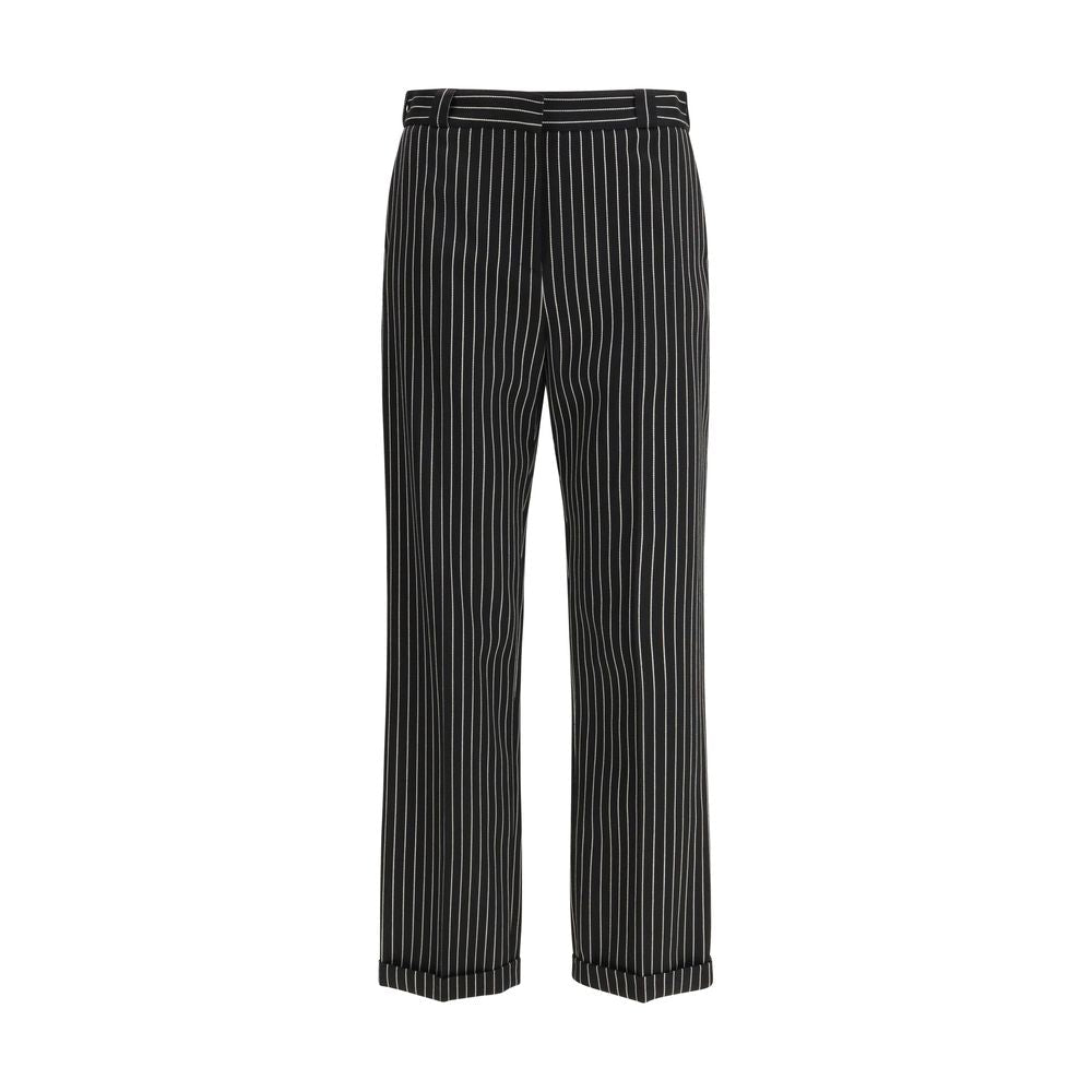 Black Wool Casual Pants - TIZZIL