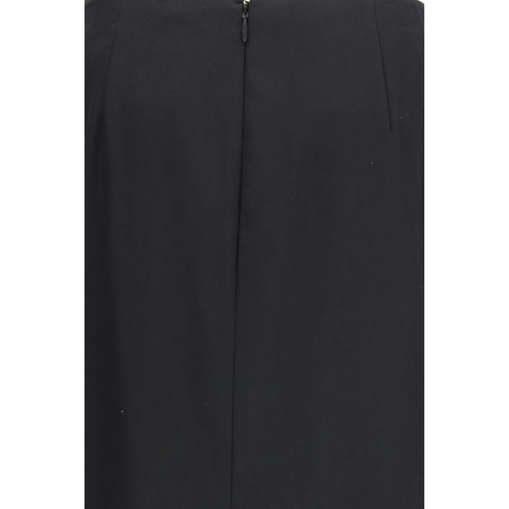 Black Wool Long Skirt - TIZZIL