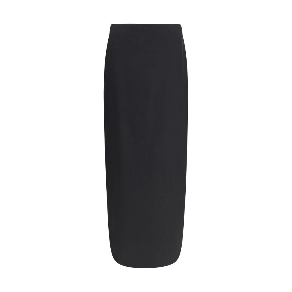 Black Wool Long Skirt - TIZZIL