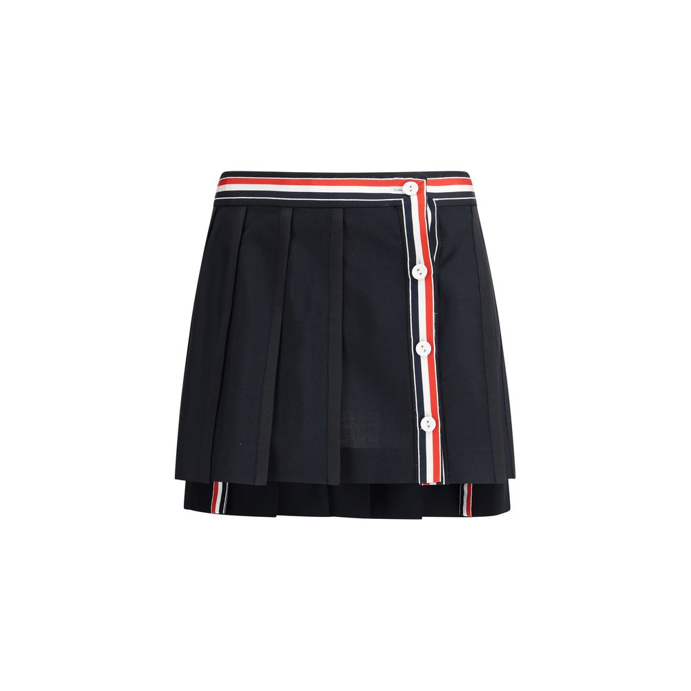 Black Wool Mini Skirt - TIZZIL