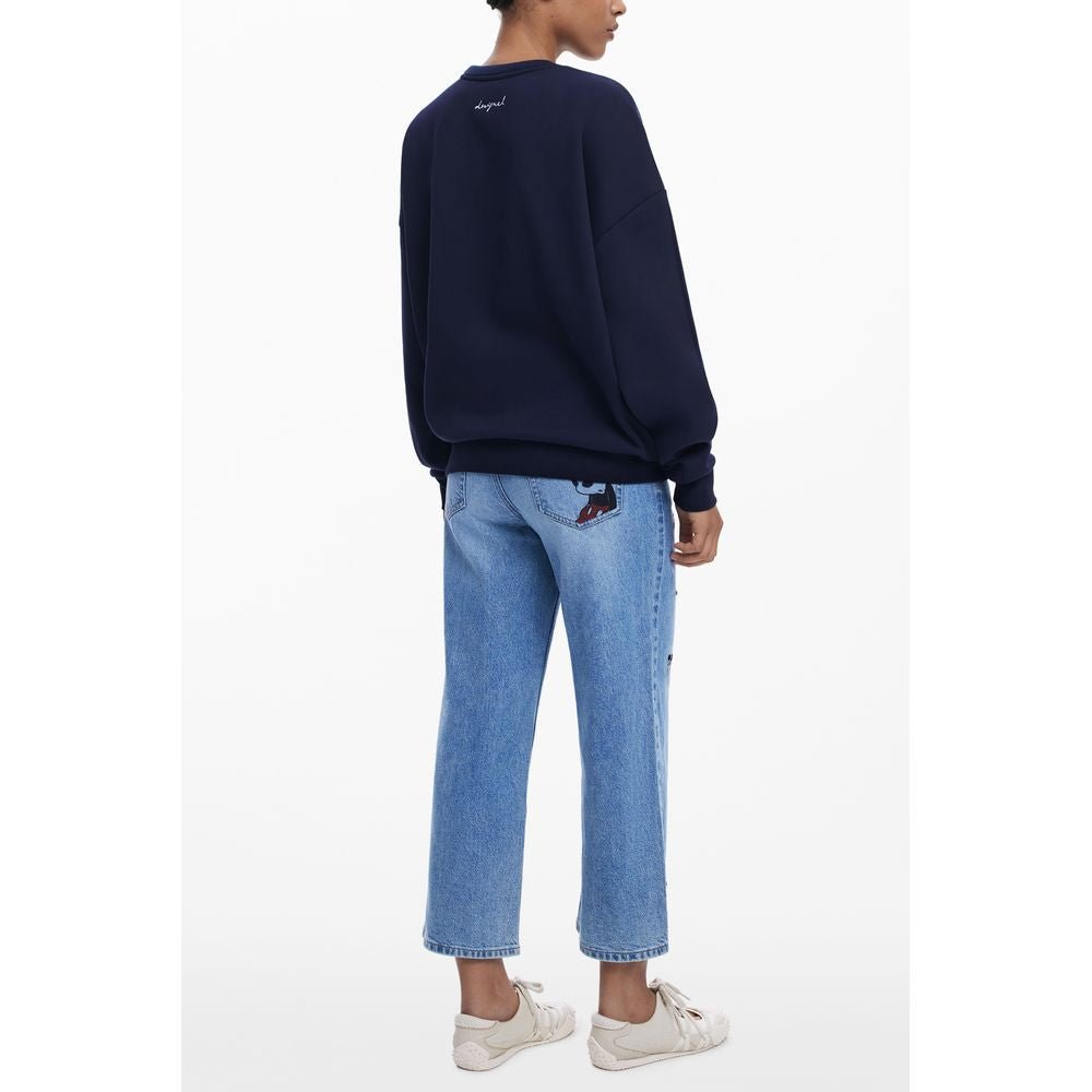 Blu Cotton Women Sweatshirt - TIZZIL