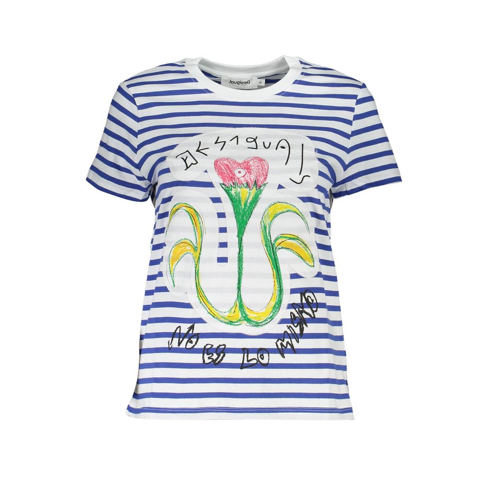 Blu Cotton Women T-Shirt - TIZZIL