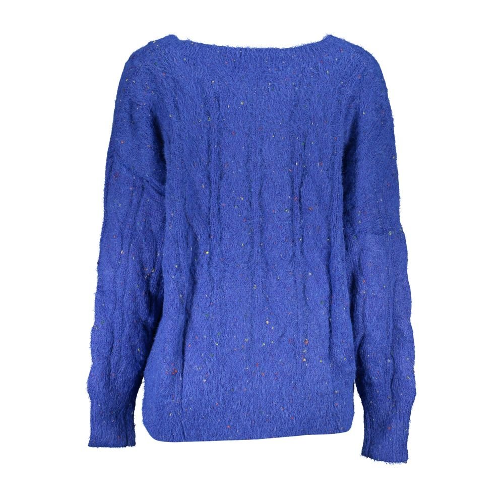 Blue Acrylic Women Sweater - TIZZIL