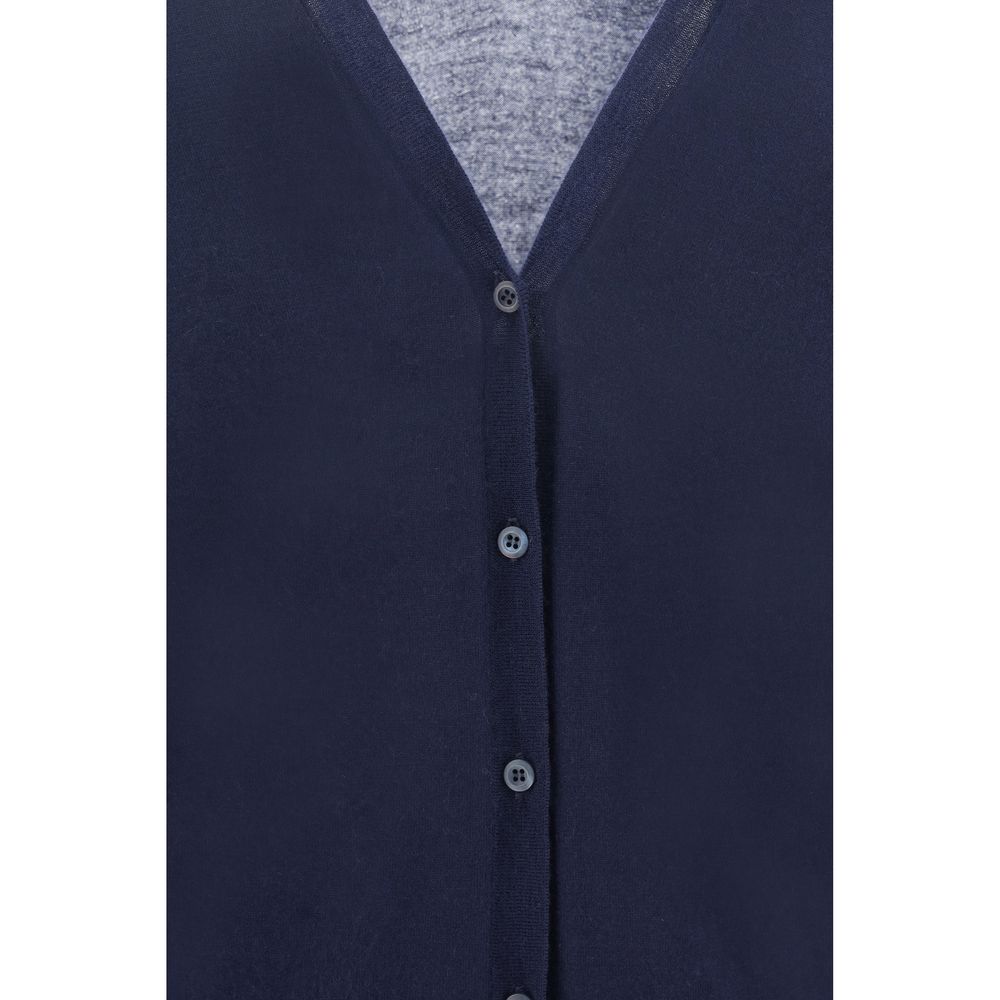 Blue Cashmere Cardigan - TIZZIL